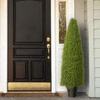 National Tree 60" Tall Artificial Green BoxTopiary Tree with Round Pot