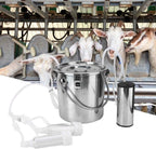 Electric MilMachine Kit,5L Portable  Steel Household High Configuration Double Head Electric MilMachine for Sheep Goat Cow(goat)