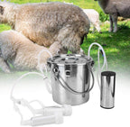 Electric MilMachine Kit,5L Portable  Steel Household High Configuration Double Head Electric MilMachine for Sheep Goat Cow(goat)