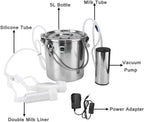 Electric MilMachine Kit,5L Portable  Steel Household High Configuration Double Head Electric MilMachine for Sheep Goat Cow(goat)