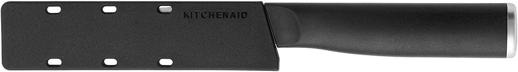 KitchenAid Classic Serrated Paring Knife with Custom-Fit Blade Cover, 3.5-inch, Sharp Kitchen Knife, High-Carbon Japanese Stainless Steel Blade, Black