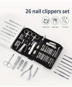 Nail Clipper Set 11/26pcs Set Manicure Set  Anti Splash Fingernail Cutter  Steel Nail Scissor Cuticle Tools