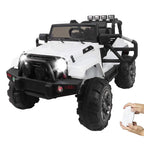 Remote Control Car Model 12V Kids Ride On Off-Road Toy Car SUV RC Remote Control LED Lights Big Wheels MP3 Music Player White