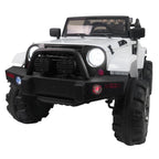 Remote Control Car Model 12V Kids Ride On Off-Road Toy Car SUV RC Remote Control LED Lights Big Wheels MP3 Music Player White