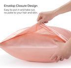 BEDELITE Satin Silk Pillowcase for Hair and Skin, Coral Pillow Cases Standard Size Set of 2 Pack, Super Soft Pillow Case with Envelope Closure (20x26 Inches)