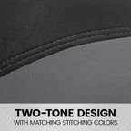 BDK UltraSleek Gray Seat Covers for Cars Full Set, Two-Tone Front Seat Covers with Matching Back Seat Cover, Stylish Car Seat Protectors with Split Bench , Automotive Interior Covers