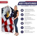 Autoamerics 1-Piece Windshield Sun Shade American Eagle Flag - 3 USA Patriotic  - Foldable Car Front Window Sunshade for Sedans SUV Truck - Blocks Max UV Rays and Keeps Your Vehicle Cool - Large