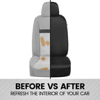 BDK PolyPro Seat Covers Full Set in Solid Black – Front and Rear Split Bench Covers, Easy to Install for Auto Trucks Van SUV Car