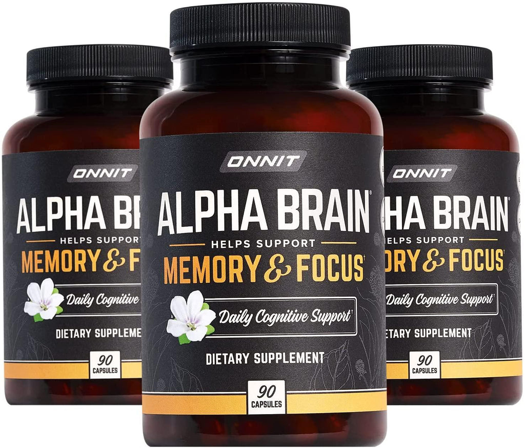ONNIT Alpha Brain (270ct) - Premium Nootropic Brain Supplement - Focus, Concentration & Memory - Alpha GPC, L Theanine & Bacopa Monnieri