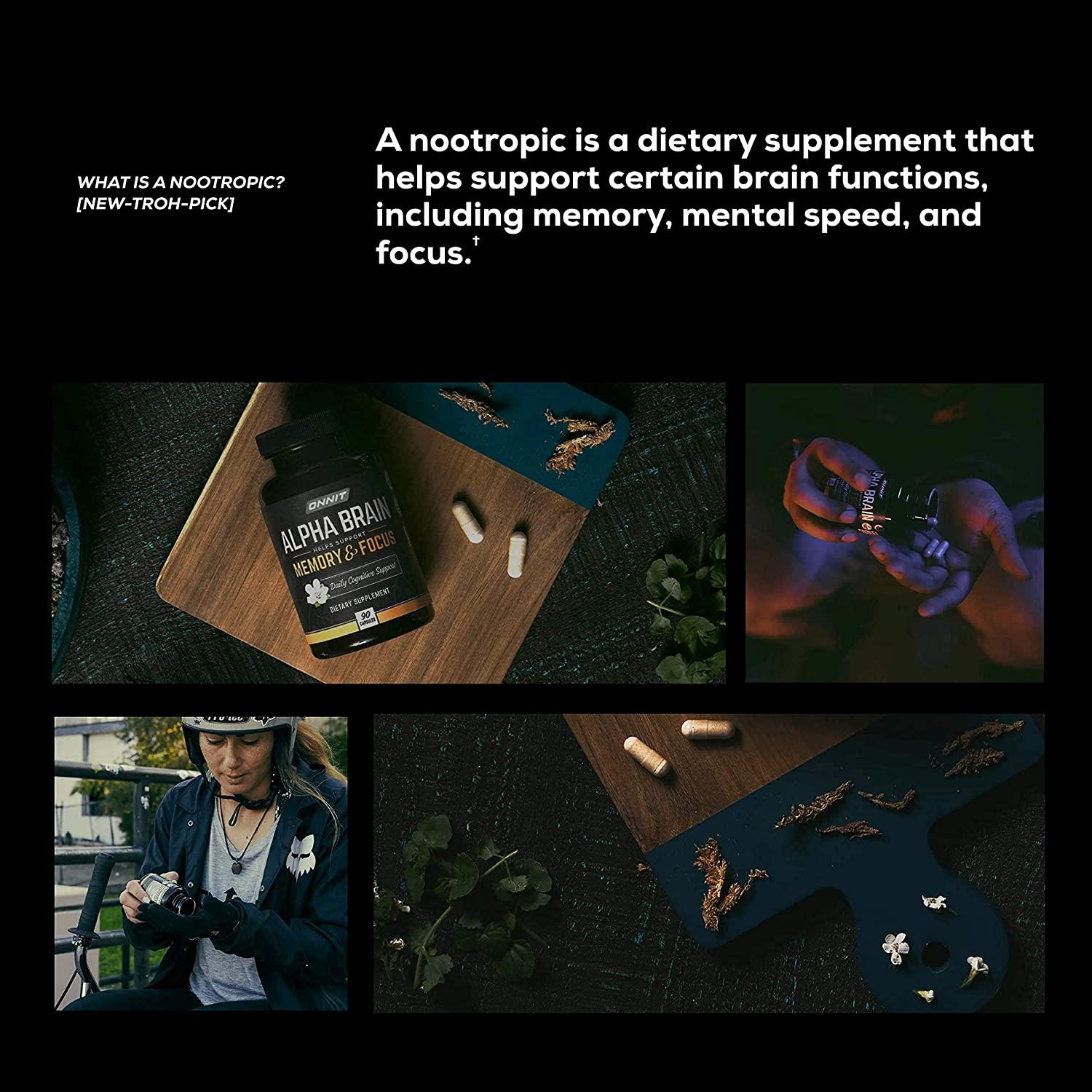 ONNIT Alpha Brain (270ct) - Premium Nootropic Brain Supplement - Focus, Concentration & Memory - Alpha GPC, L Theanine & Bacopa Monnieri