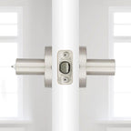 Milan Satin Nickel Keyed Entry Door Lever featuring SmartKey Security