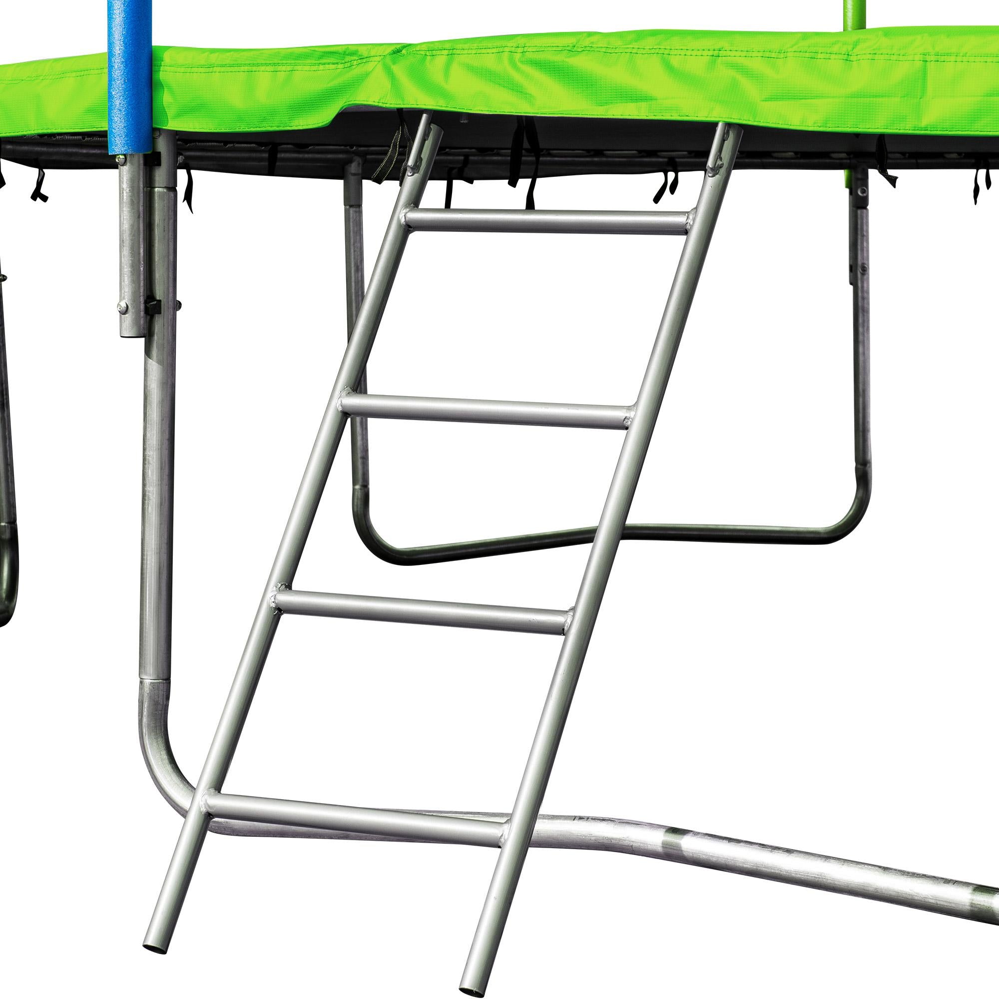 Kids 16FT Trampoline, Outdoor Trampoline with Basketball Hoop &amp; Backboard Enclosure Net Jumping Mat, Safety Spring Cover Padding, Christmas Birthday Gifts for Kids, 16' X 16' X 11', Green, S1768