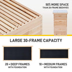 CREWORKS Bee Hive with 10 Medium &20 Deep Honeycomb Foundation Frames, Bee Box for Beekeeper Starter, Beekeeping Supplies Equipment Tool, Wood Complete Honey Bee Hives Kit, 3 Layer Bees House Box