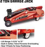 Power 6 Piece Car Jack and GaraCreeper Service Set, 2 Ton Vehicle Lift, Jackstands, Folding Creeper, Wheel Chocks, Car Repair GaraEquipment - 640816