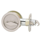 Round Satin Nickel Bed/Bath Pocket Door Lock