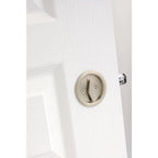 Round Satin Nickel Bed/Bath Pocket Door Lock