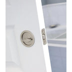 Round Satin Nickel Bed/Bath Pocket Door Lock