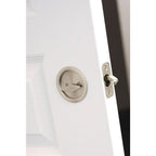 Round Satin Nickel Bed/Bath Pocket Door Lock