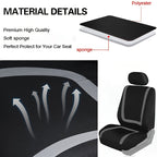 Car Seat Covers Full Set, Polyester Gray Purple Black Blue Red Purple Car Seat Cushion Universal Car Seat Protector Car Decoration Airbag Safe