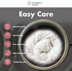Superity White Twin Duvet Cover - Cotton Breathable &amp; Comfortable Fabric, Protects Mattresses from Dirt, Dust &amp; Dander - Twin Size Duvet Cover (68x86)