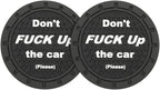 8sanlione 2 Pack Car Cup Holder Coasters, 2.75 Inch Non-Slip PVC Insert Cup Coaster, Anti-Scratch Auto Cup Mats for Women Men, Vehicle Interior Accessories Universal for Car, SUV, Truck (C Black/2PCS)