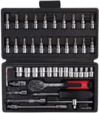 SGZYJ 1/4" 5-25Nm Ratchet Torque Wrench Square Drive Click Car Hand Tool Adjustable 46 Pcs Hand Tools for Car Bike Repair Tool