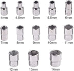 SGZYJ 1/4" 5-25Nm Ratchet Torque Wrench Square Drive Click Car Hand Tool Adjustable 46 Pcs Hand Tools for Car Bike Repair Tool
