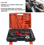 121Pcs Drive Socket Set Socket Ratchet Wrench Socket Bit Combination Tools Kit Mechanics Tool Set Sleeve Combination for Household Machine Auto Repair