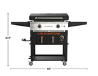 2-Burner 28" Griddle with Electric Air Fryer and Hood - Black