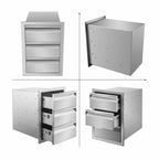 Steel 14x20.5x23" Combined Drawer Cabinet For Outdoor StoraKitchen