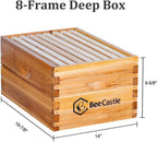 8 Frame Bee Hive Complete Beehive Kit, Beeswax Coated Bee Hive Includes Frames and Beeswax Coated Foundation Sheet (2 Layer)