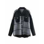 plaid patchwork jacket