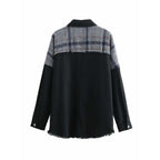 plaid patchwork jacket