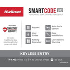 SmartCode 909 Satin Nickel Single Cylinder Electronic Deadbolt Featuring SmartKey Security