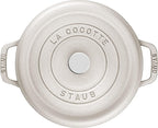 Staub Cast Iron 7-qt Round Cocotte - White Truffle, Made in France