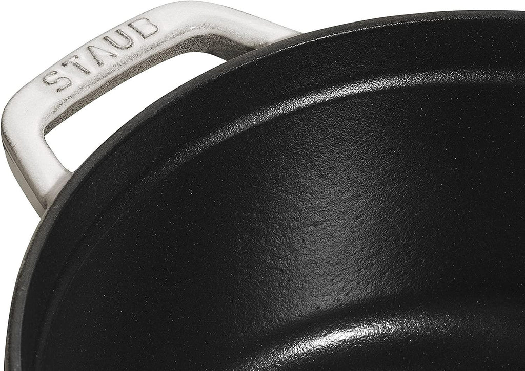 Staub Cast Iron 7-qt Round Cocotte - White Truffle, Made in France