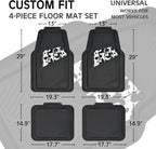 CAR PASSHeavy Duty Rubber Floor Mats Cow Print Car Mats 4-Piece Car Mat Set - Universal Waterproof Floor Mats for Car SUV Truck, Durable All-Weather Mats