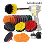 Drill Brush, Power Scrubber Cleaning Brush Extended Long Attachment Set All Purpose Drill Scrub Brushes Car Polishing Pad Kit (Not Included Drill)