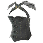 Armor Corset With Pauldrons in Black, size: X-Lar| Leather by Medieval Collectibles