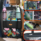 SURDOCA Car Organizers and Storage, Upgraded Car Seat Organizer with 11-inch Touch Screen Tablet Holder, Backseat Car Organizer with 9 Pockets, Car Seat Protector Road Trip Essentials for Kids, 1 Pack