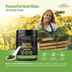 FREZZOR Super Greens Powder with UAF1000+, All-Natural New Zealand Green Fruit & Veggie Supplement, Energy, Vital Raw Veggies, ORAC Antioxidants, Enzymes, Detox & Cleanse, 1.8kg, 180 Serves, 6 Jars