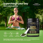 FREZZOR Super Greens Powder with UAF1000+, All-Natural New Zealand Green Fruit & Veggie Supplement, Energy, Vital Raw Veggies, ORAC Antioxidants, Enzymes, Detox & Cleanse, 1.5kg, 150 Serves, 5 Jars