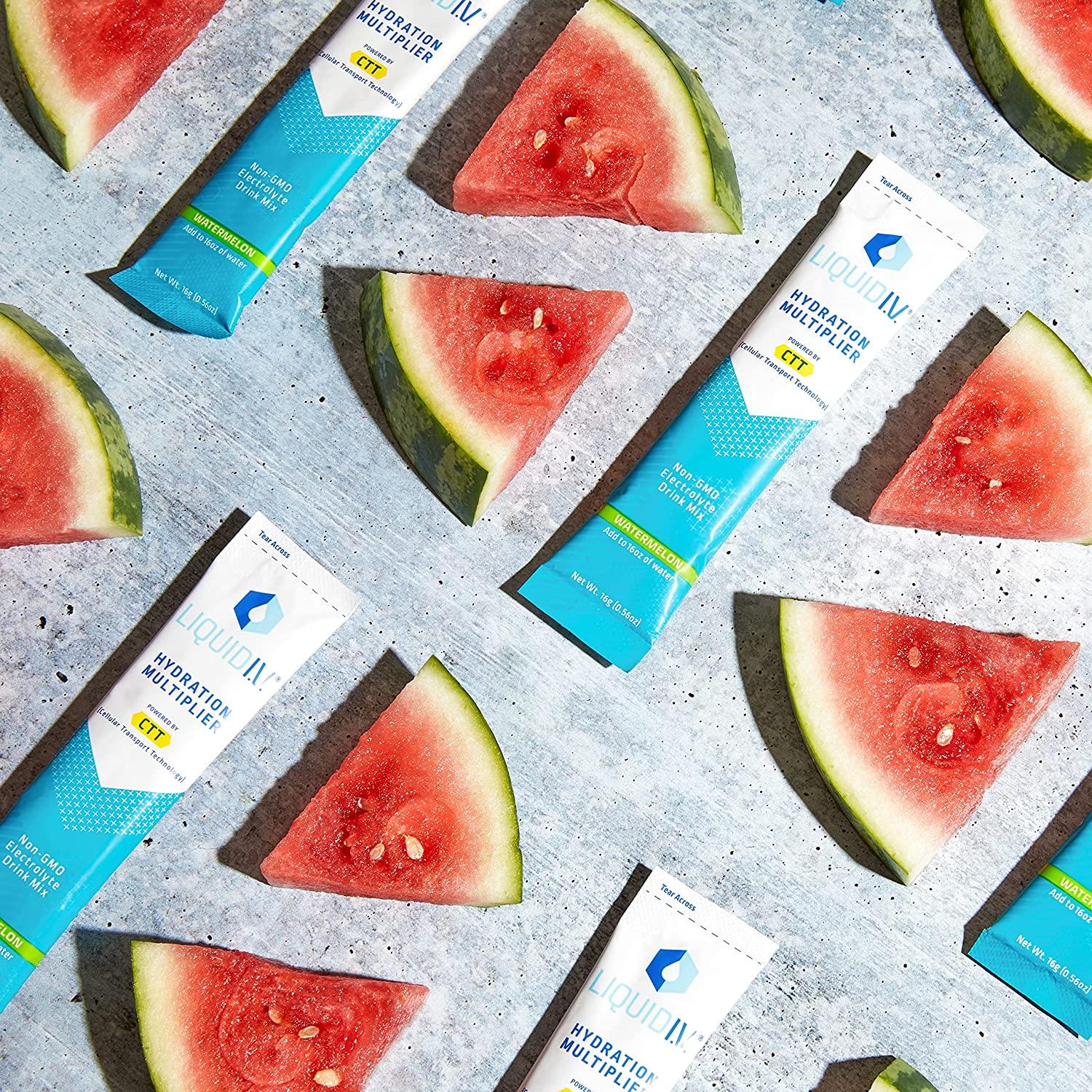 Liquid I.V. Hydration Multiplier - Watermelon - Hydration Powder Packets | Electrolyte Drink Mix | Easy Open Single-Serving Stick | Non-GMO