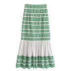 ebroidery midi skirt