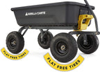 Gorilla Carts 4GCG-NF 4 Cu. Ft. Poly Garden Dump Cart with No-Flat Tires, Black ( Exclusive)