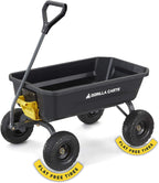 Gorilla Carts 4GCG-NF 4 Cu. Ft. Poly Garden Dump Cart with No-Flat Tires, Black ( Exclusive)