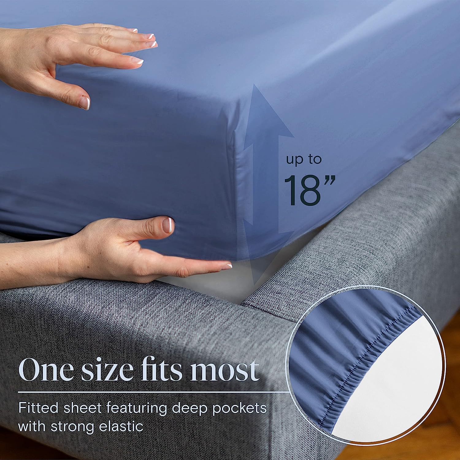 LuxClub 7 PC Split King Sheet Set Bamboo Sheets Deep Pockets 18" Eco Friendly Wrinkle Free Cooling Sheets Machine Washable Hotel Bedding Silky Soft - Oxford Split King