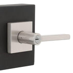 Halifax Satin Nickel Square Keyed Entry Door Lever Featuring SmartKey Security