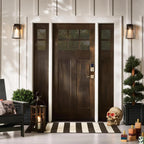 Halifax Satin Nickel Square Keyed Entry Door Lever Featuring SmartKey Security