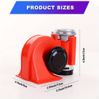 Train Horn Air Horn for Truck 12V 150db Super Loud Snail Car Horn with Compressor Air Horn for Any 12V Vehicles Cars Jeeps Trucks Motorcycles-Red